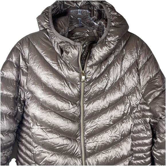 Calvin Klein Premium Down Packable Jacket Coat 7° Women's Large heather - Picture 1 of 8
